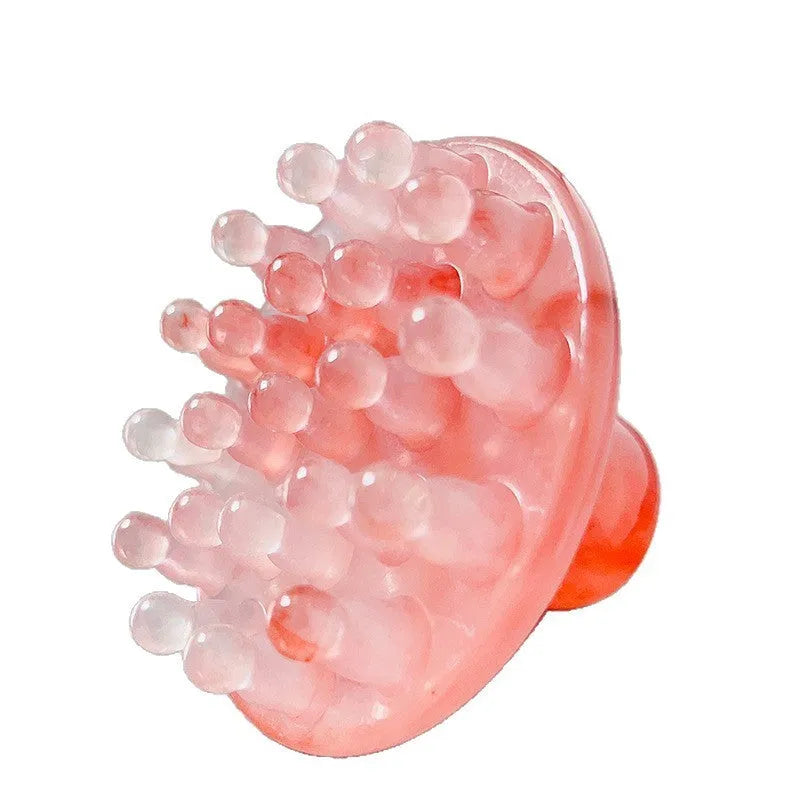 Wooden disc massage comb with 21 teeth in coffee brown colour