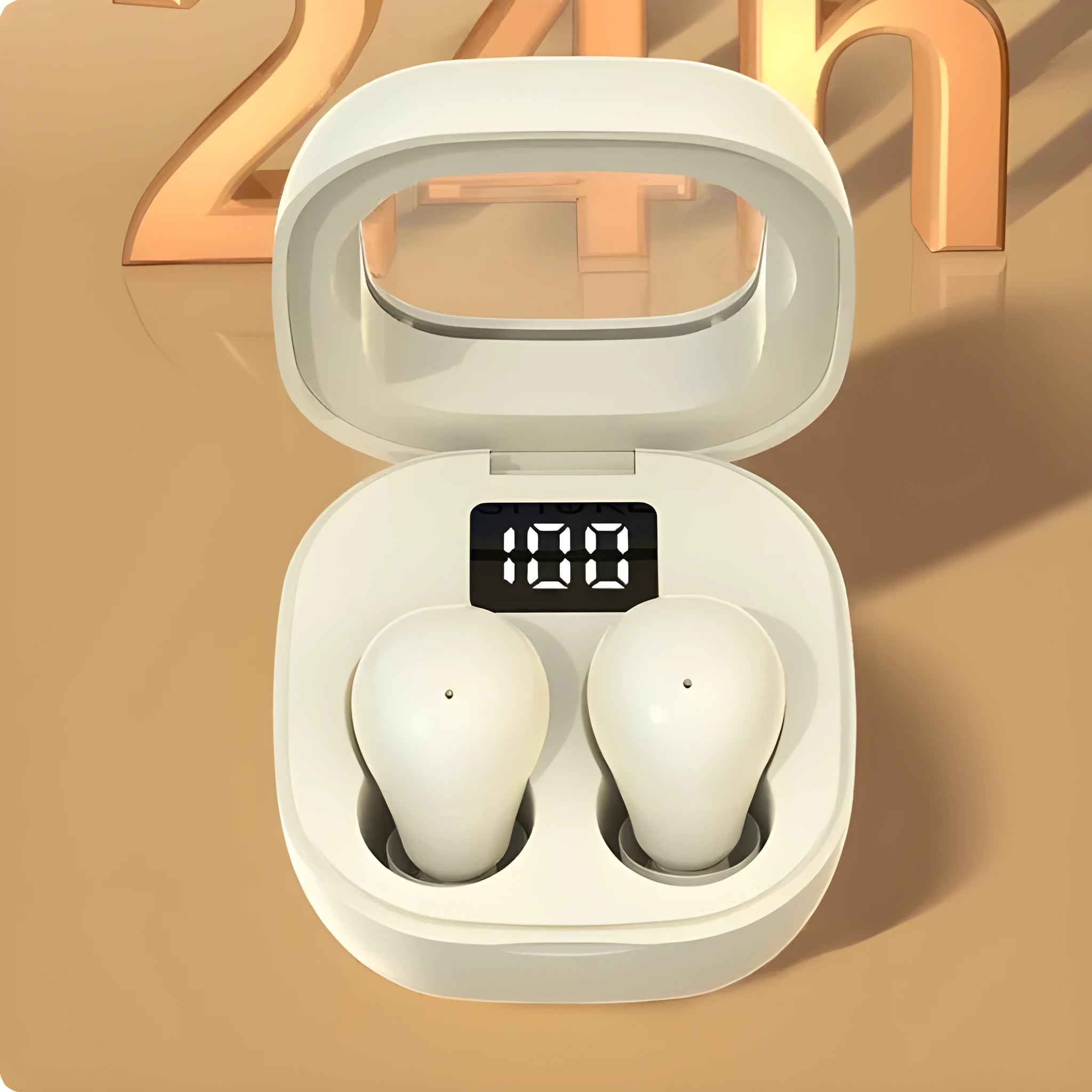 Wireless Bluetooth headset with digital display screen, in-ear design, PC ABS material