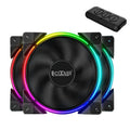 Three black 120mm RGB PC case fans with hydraulic bearings