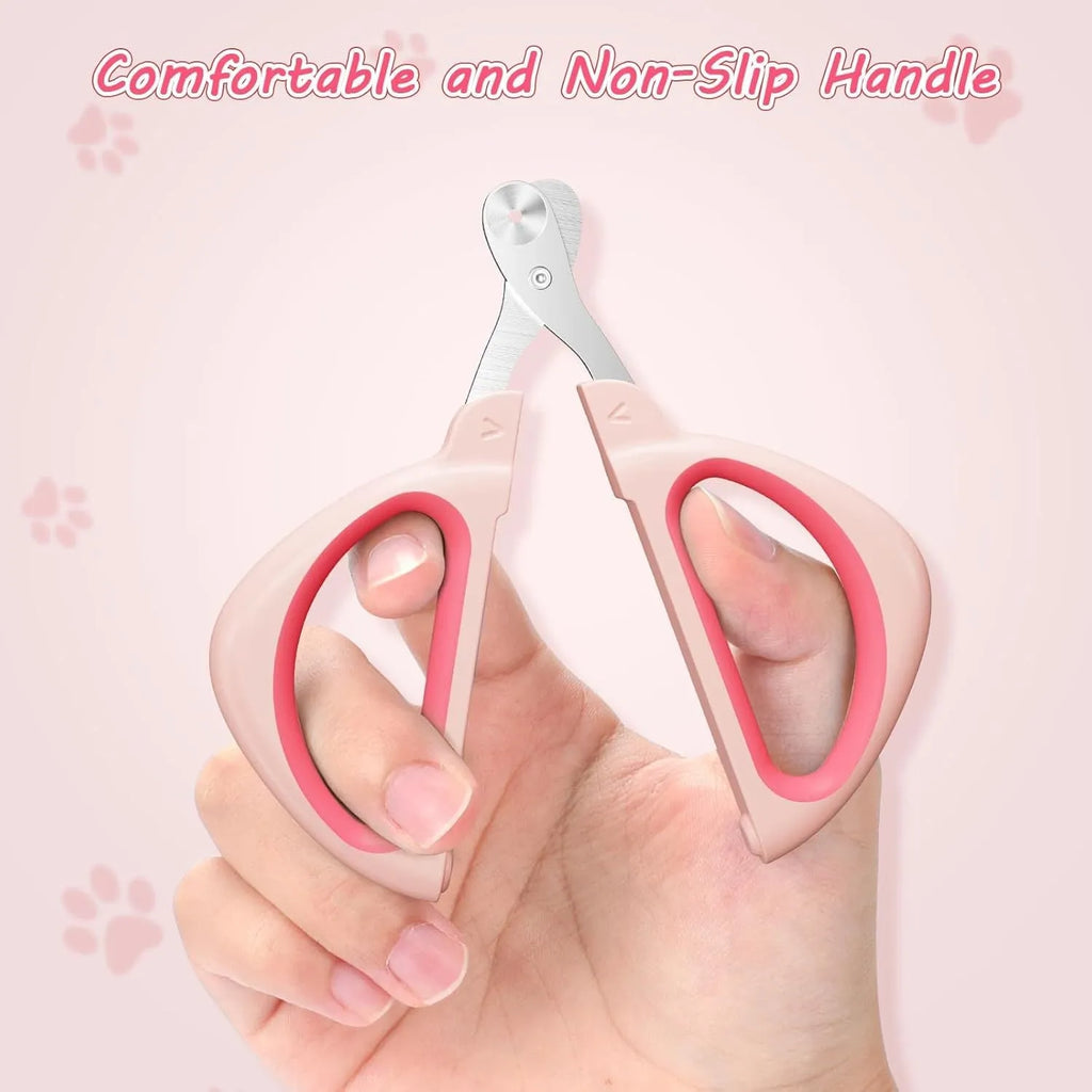 Blue cat nail clipper with positioning hole and non-slip handle