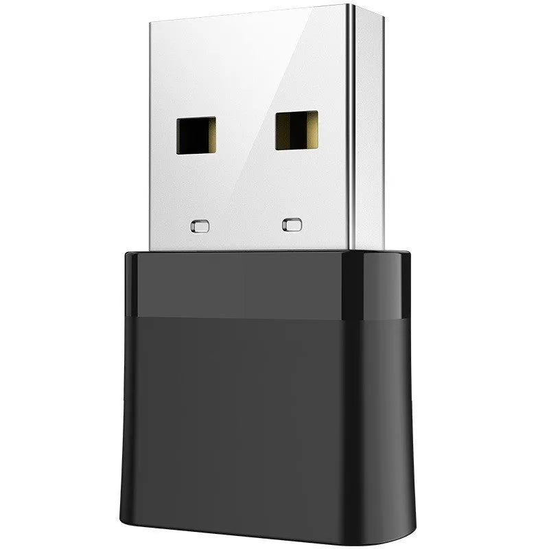 Black nickel-plated USB Bluetooth and dual-band WiFi adapter for PC connectivity