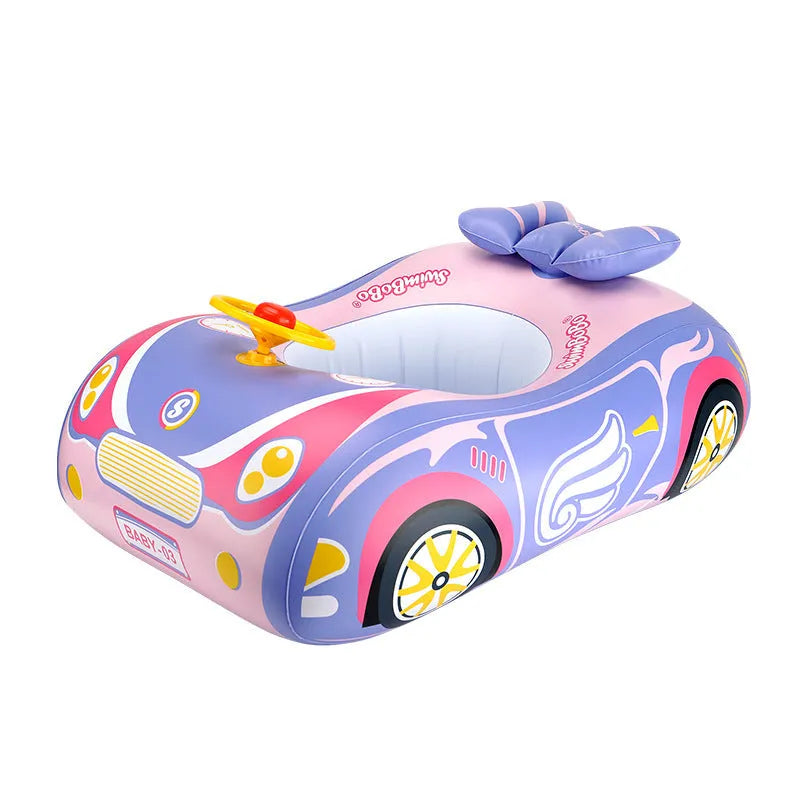 Cartoon sports car inflatable swimming ring for children with 51 cm diameter