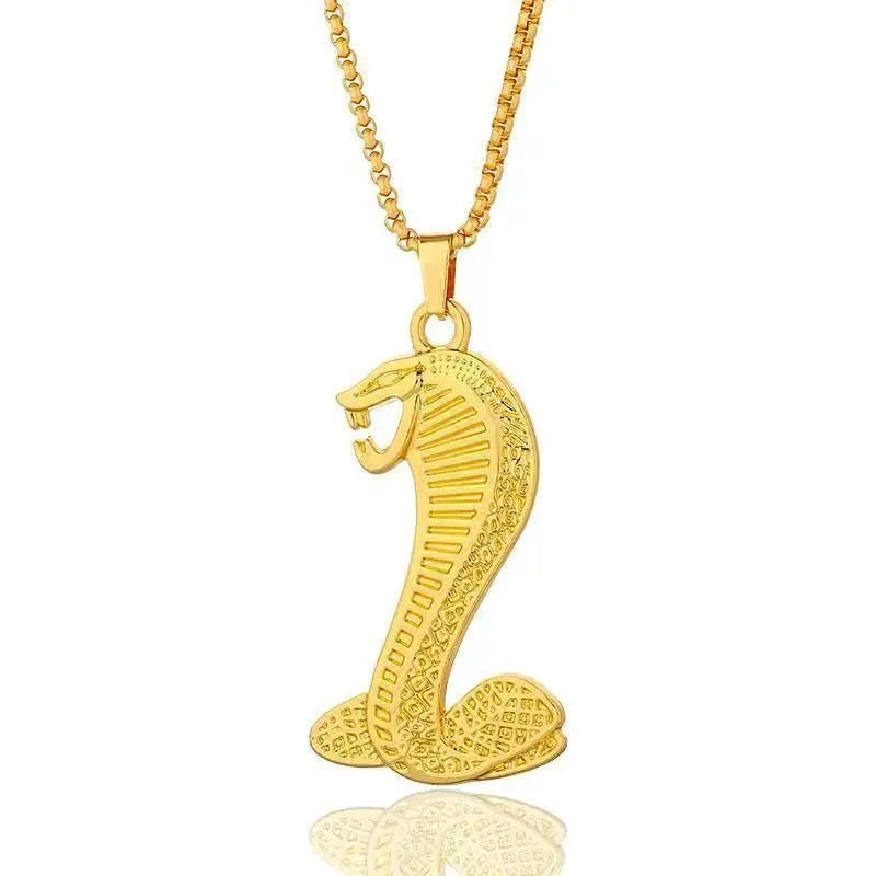 Geometric gold-coloured alloy pendant necklace with inlaid zircon stones for women.