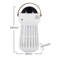White electric mosquito killer lamp with star projection feature and folding handle for indoor and outdoor use.
