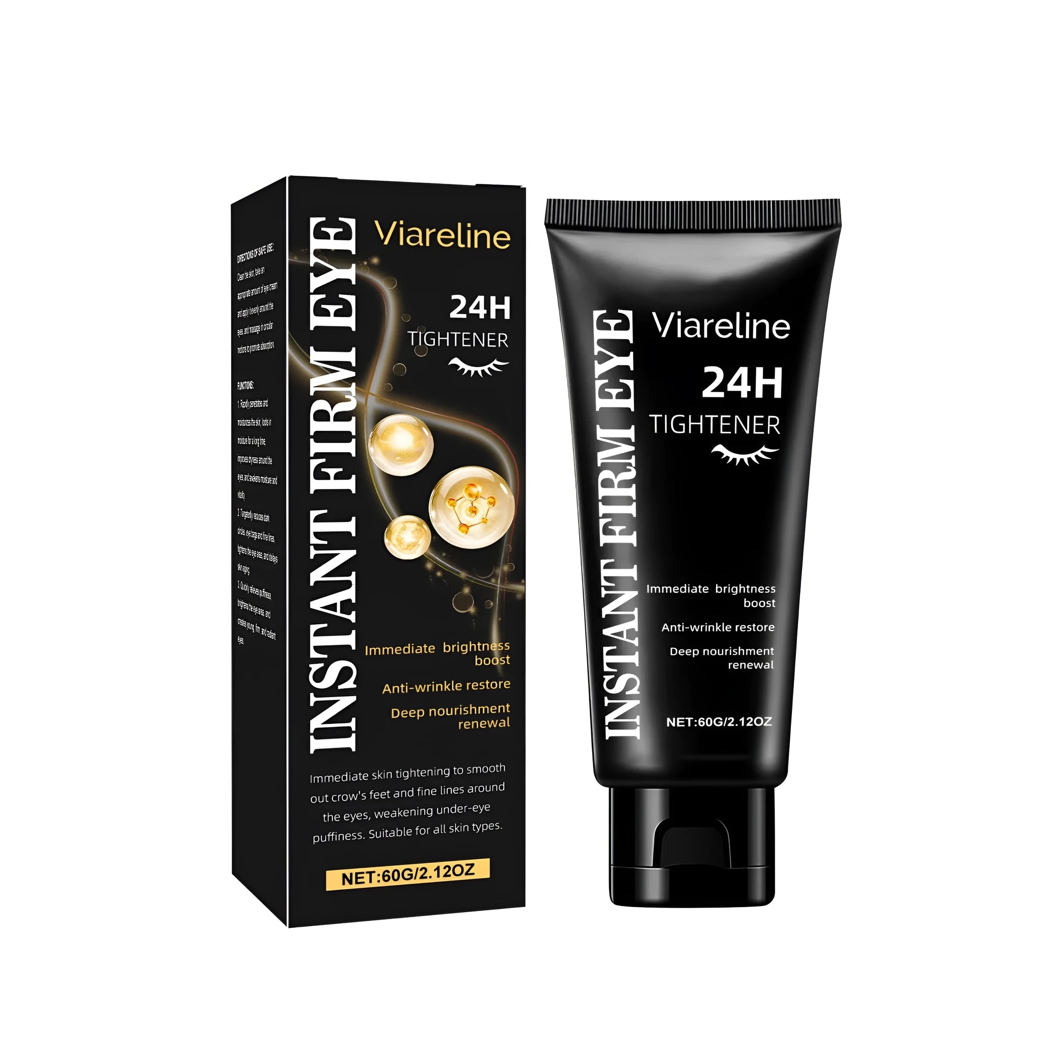 60g anti-aging anti-wrinkle eye cream jar with hyaluronic acid and vitamin E