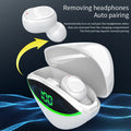 Wireless Bluetooth headset with digital display charging case in Black, in-ear design, USB 3.0 port