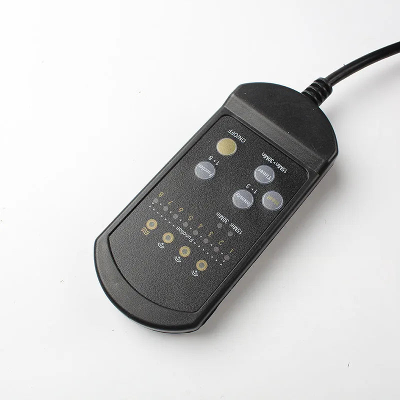 Black electric heating massage mat with infrared physiotherapy function on seat