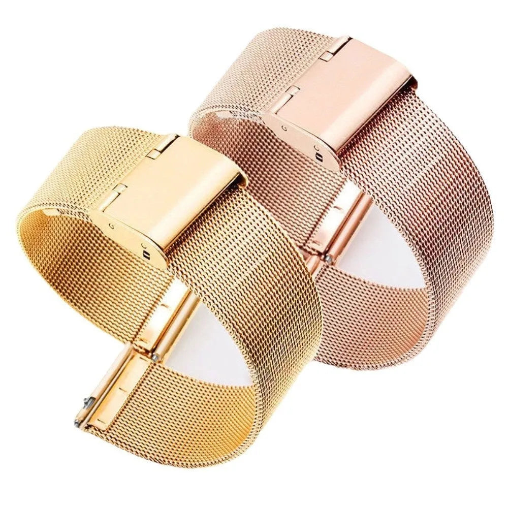 Milani silk woven stainless steel watch band in silver, black, rose gold and gold colours