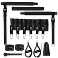 Yoga gymnastic bar 180 pounds reinforced resistance band pull rope set in black and pink TPE material
