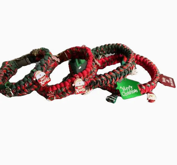 Green rope dog leash with P chain design and release buckle for medium to large dogs