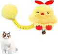 Plush cat toy with silvervine fruit, spring, and fuzzy ball for kitten teething and interactive play