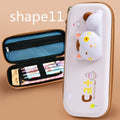 Square EVA pencil case with a textured 3D surface in a cartoon dinosaur design.