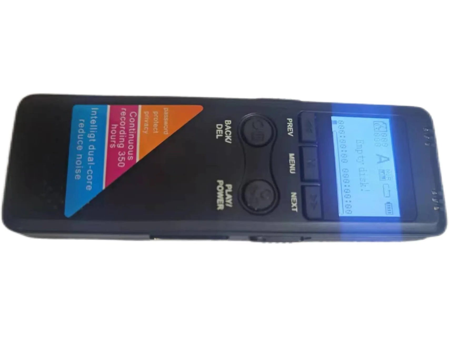 Black HD noise reduction digital recording pen with zinc alloy shell and 32GB capacity on a dark background