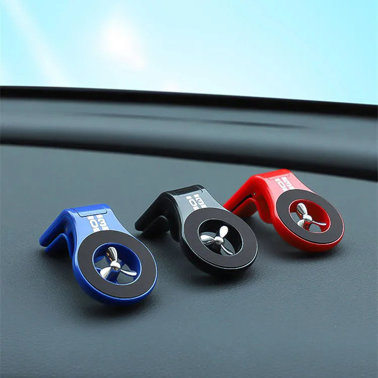 Magnetic car phone holder with air vent clip in black, blue, or red colours