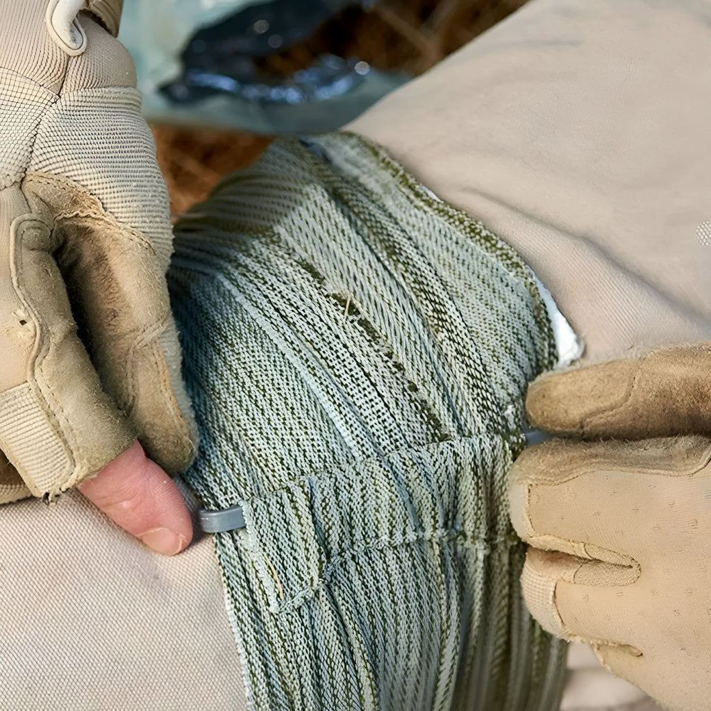 Portable tactical haemostatic bandage and gauze tape in 4-inch and 6-inch sizes for first aid.