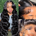 Black medium-long curly full-head synthetic wig on a lace mesh cap