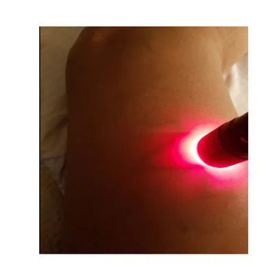 Black aluminium alloy Smart Vein Locator device with red LED lights for medical vein identification.