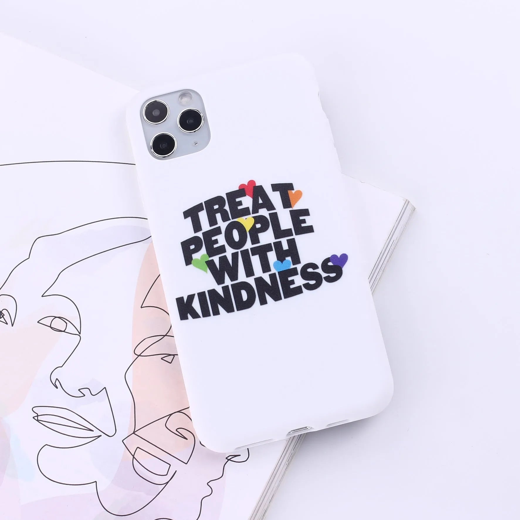 Printed TPU phone case with painted design for Apple iPhone models, shown in one of twelve available styles.