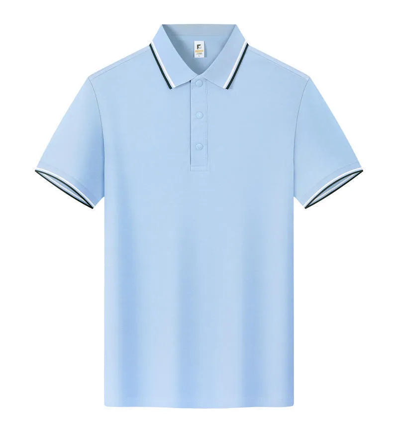 Short sleeve lapel work t-shirt in long-staple cotton available in multiple colours and sizes