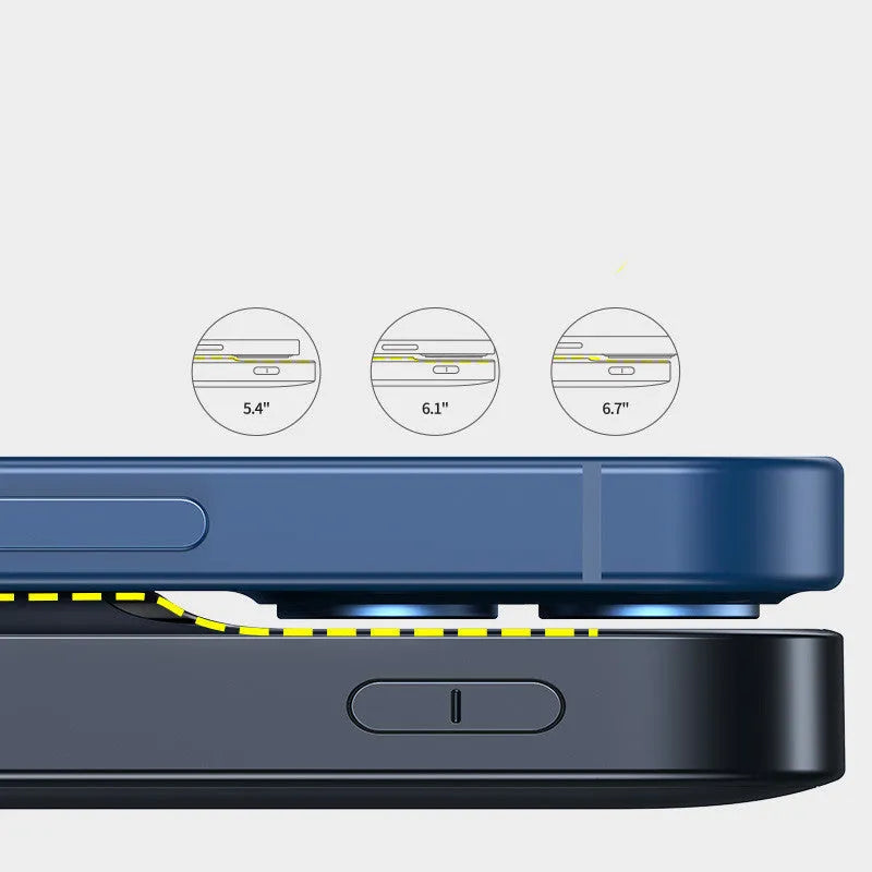 Baseus magnetic wireless 10000mAh power bank in blue showing square aluminium shell design with USB ports
