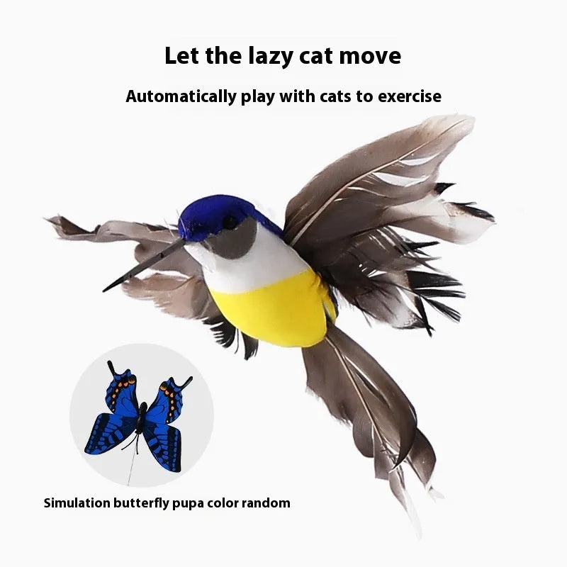 Automatic cat teaser electric rotation toy with plastic body in butterfly colour option