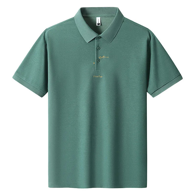 Men's casual loose fit cotton t-shirt in sky blue colour on a hanger.