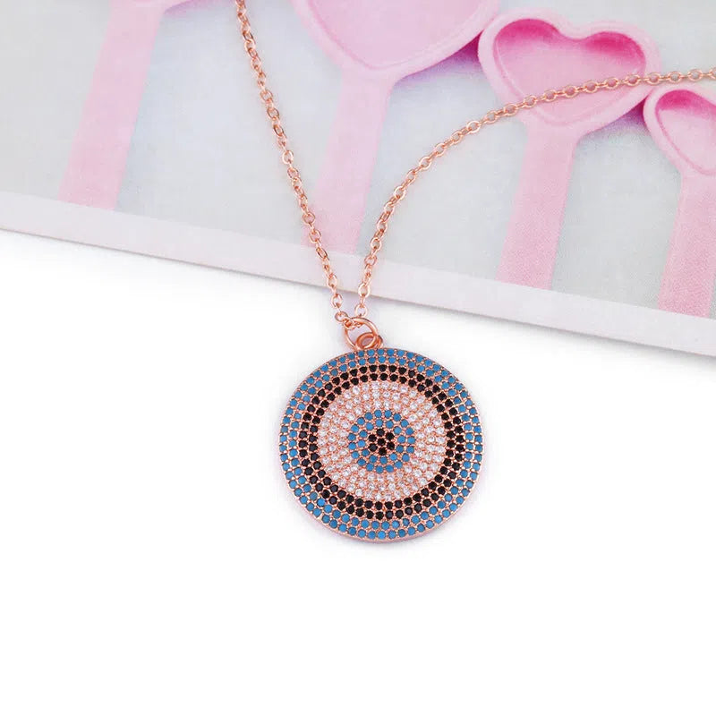 18K gold plated copper clavicle chain necklace with snake bone chain and zircon pendant, adjustable 21-50cm