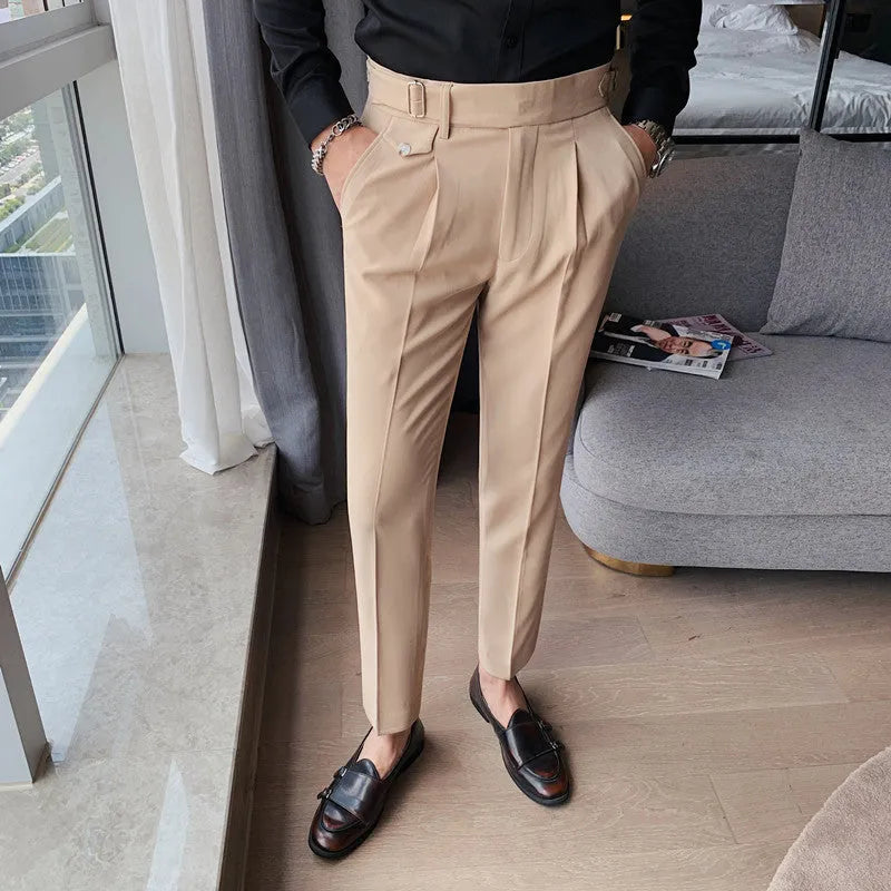 Straight leg casual trousers in solid colours available in waist sizes 29 to 36