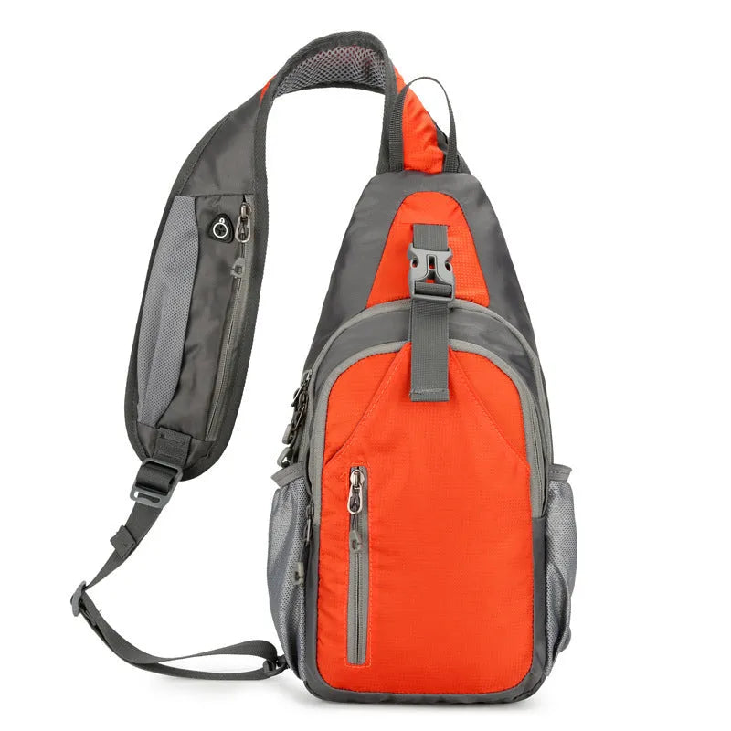 Nylon canvas crossbody chest bag in street style with contrast colour elements