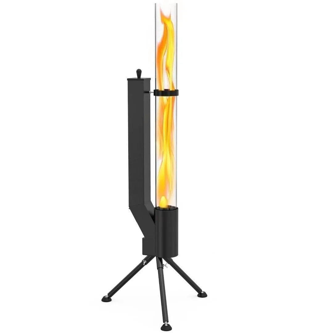 Vertical iron wood burning rocket furnace heating stove for courtyard use