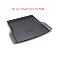 Heavy-duty rubber floor mats for Tesla cars with TPE footrest section.