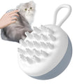 3-in-1 dog shampoo brush with silicone massage points in blue, grey, and yellow colour options