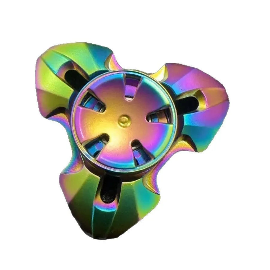 Alloy rotating fingertip gyro decompression toy in gun colour and colourful options for adult stress relief