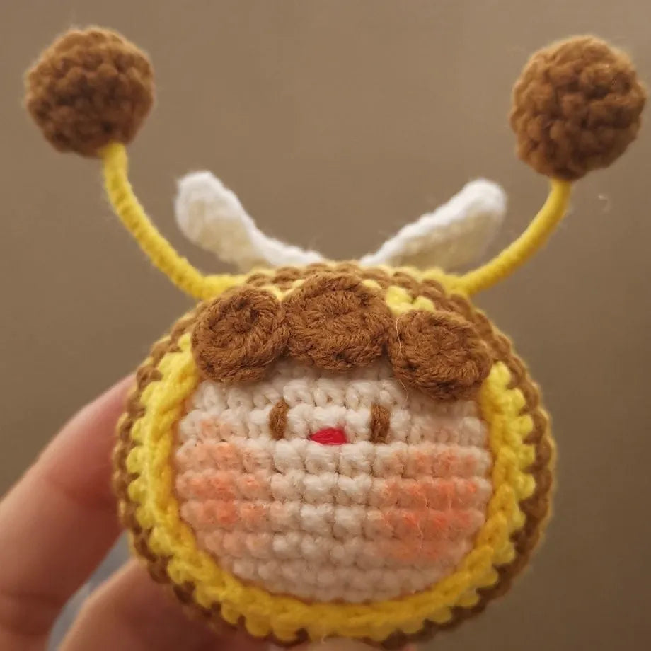 Handmade crocheted bee colony plush ornament for woolen doll displays