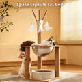Wooden cat climbing frame with space capsule design in luxury colours