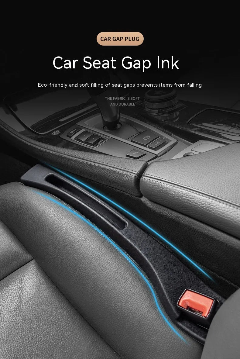 Black waterproof plastic car seat gap storage pocket with handle.