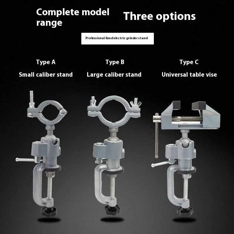 360-degree rotating clamp-on bench vise with tungsten steel construction and bracket mounting