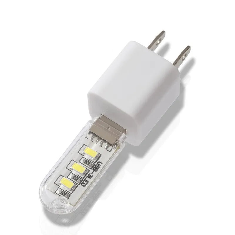 USB-powered LED baby night light with PC housing measuring 6cm by 1.8cm