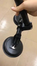 Black car flagpole glass sucker base with round rubber suction cup and ABS construction