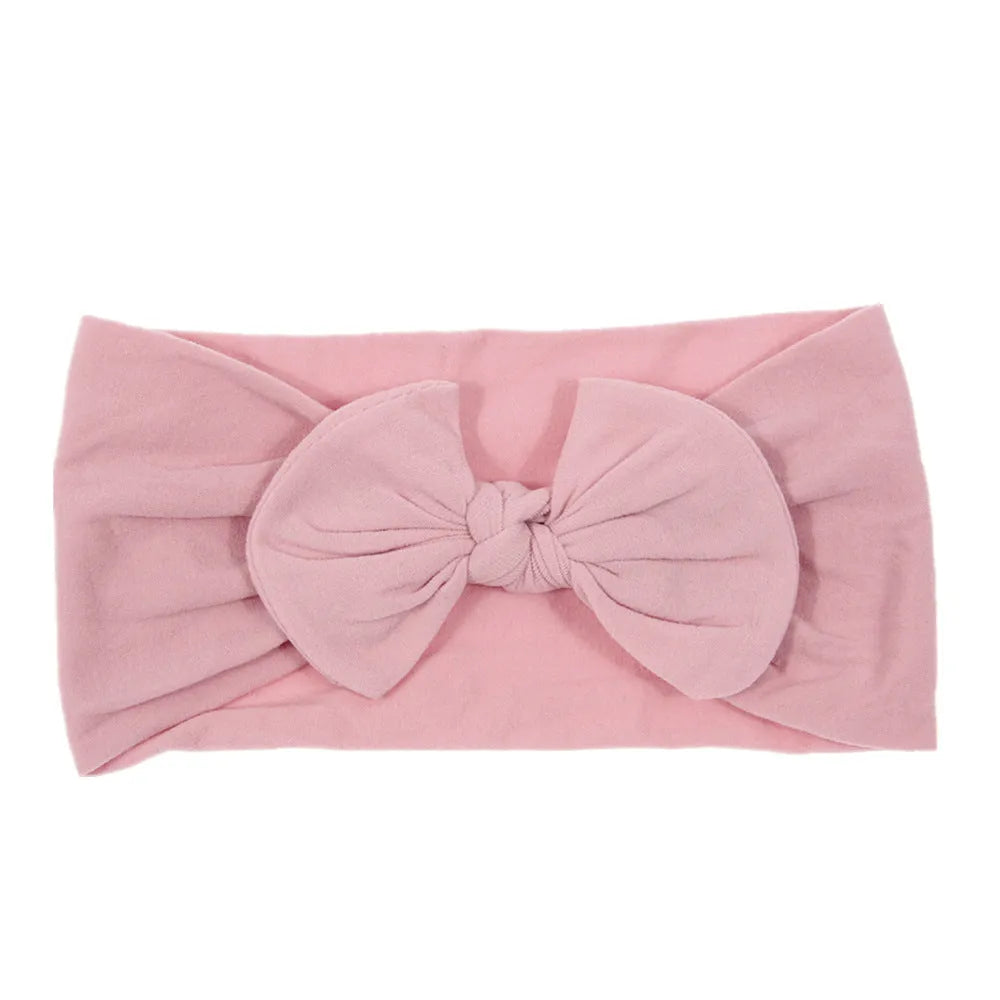Bohemian children's hairband with wide nylon bow in Army Green, 10.5 x 7.5 cm bow, cloth band