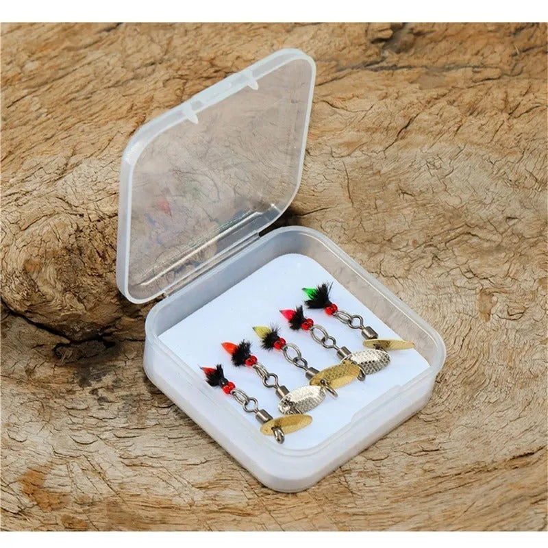 Bionic poisonous mosquito hook 5-piece fishing set with multicolour insect patterns
