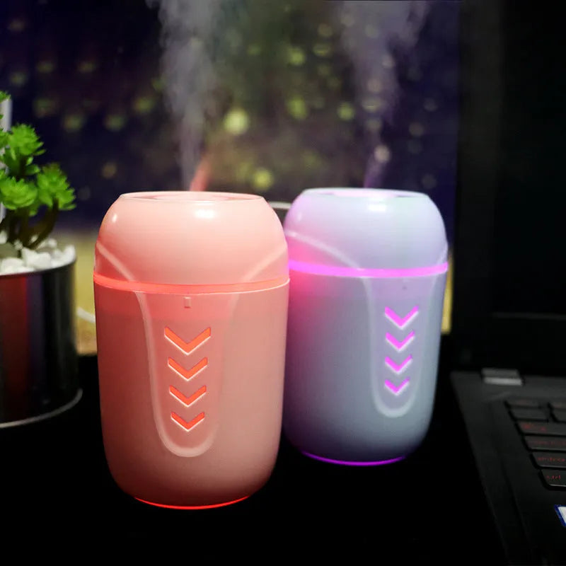 X3 portable car humidifier in columnar shape with 200ml tank capacity and USB power connection