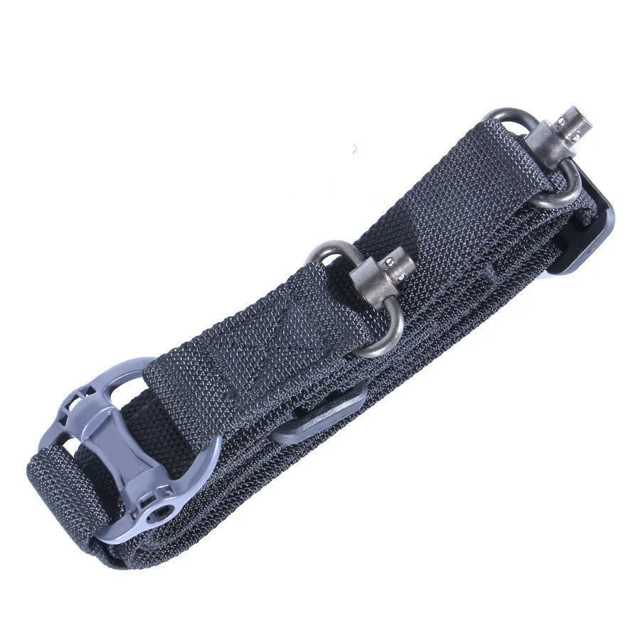 Tactical nylon multifunctional task strap rope showing black colour option with 150cm stretch capability