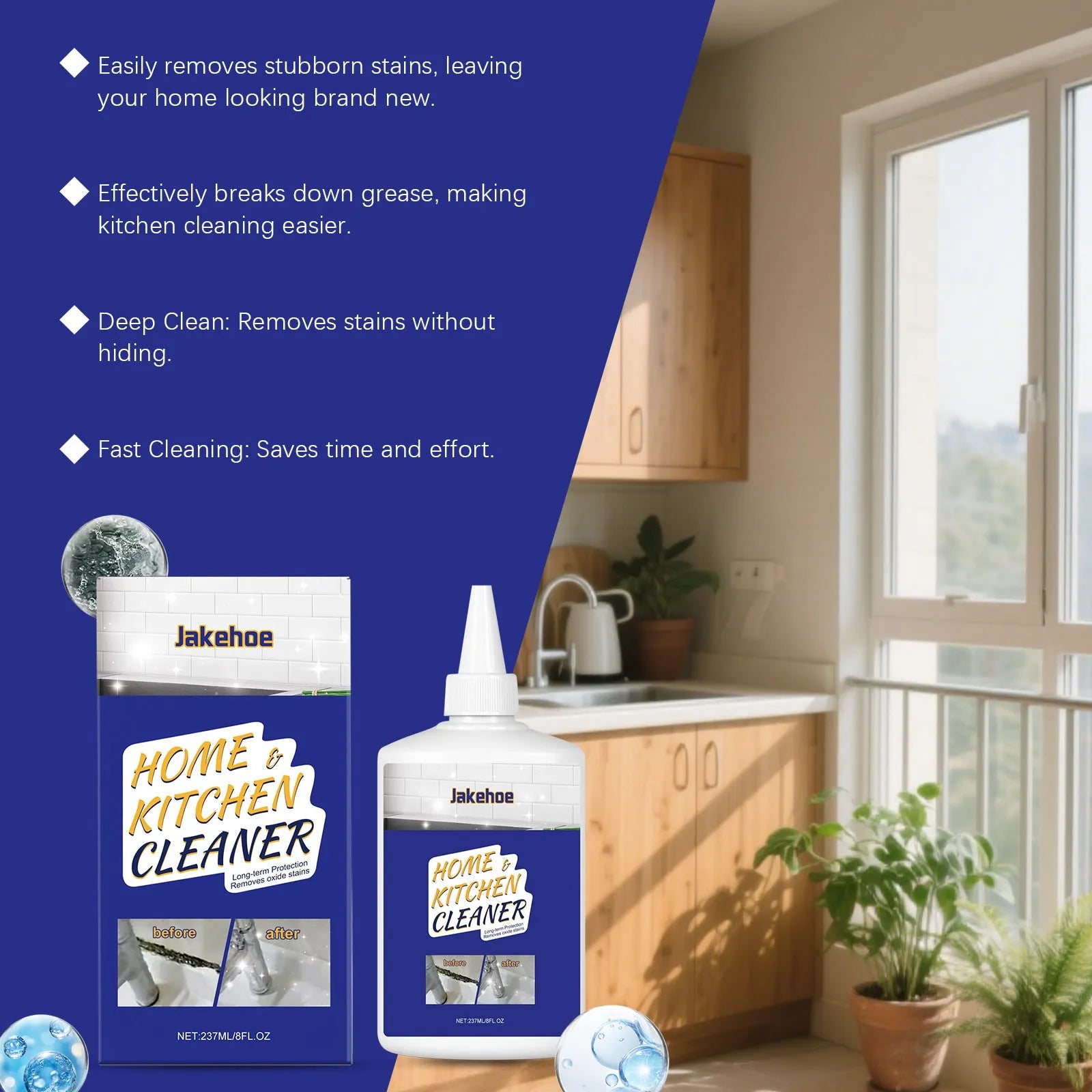 237ml household decontamination gel for kitchen and bathroom cleaning in compact bottle
