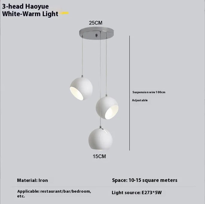 Nordic style ball chandelier table lamp in moon white finish with creative art design