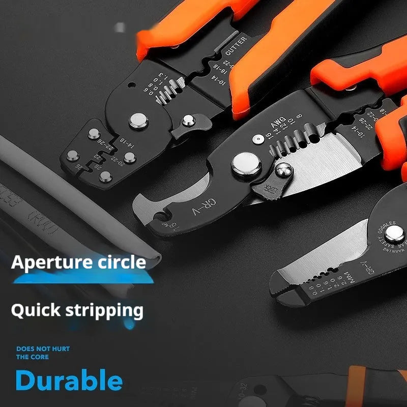 Fully automatic wire stripper tool with box mounted design and high carbon steel blades