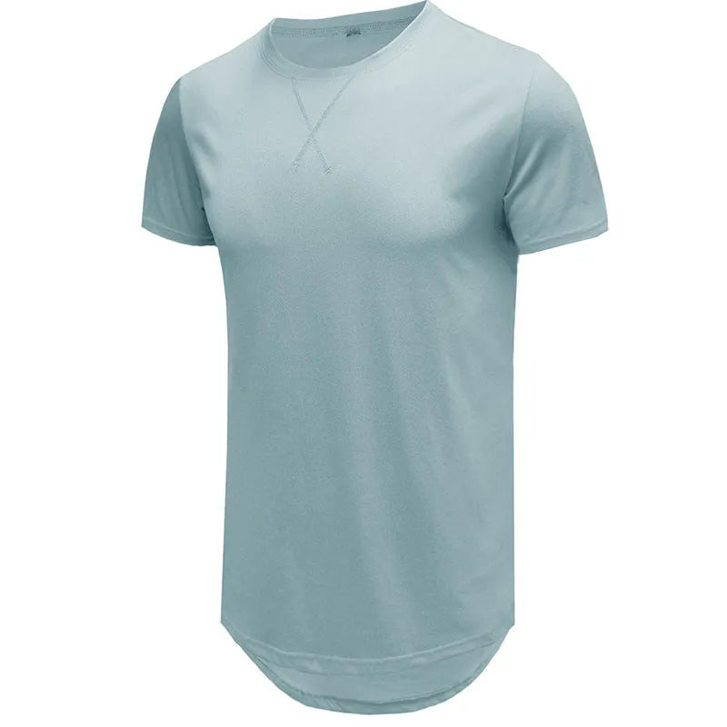 Men's slim fit short-sleeved cotton t-shirt in multiple colours including khaki, pink, blue, and army green