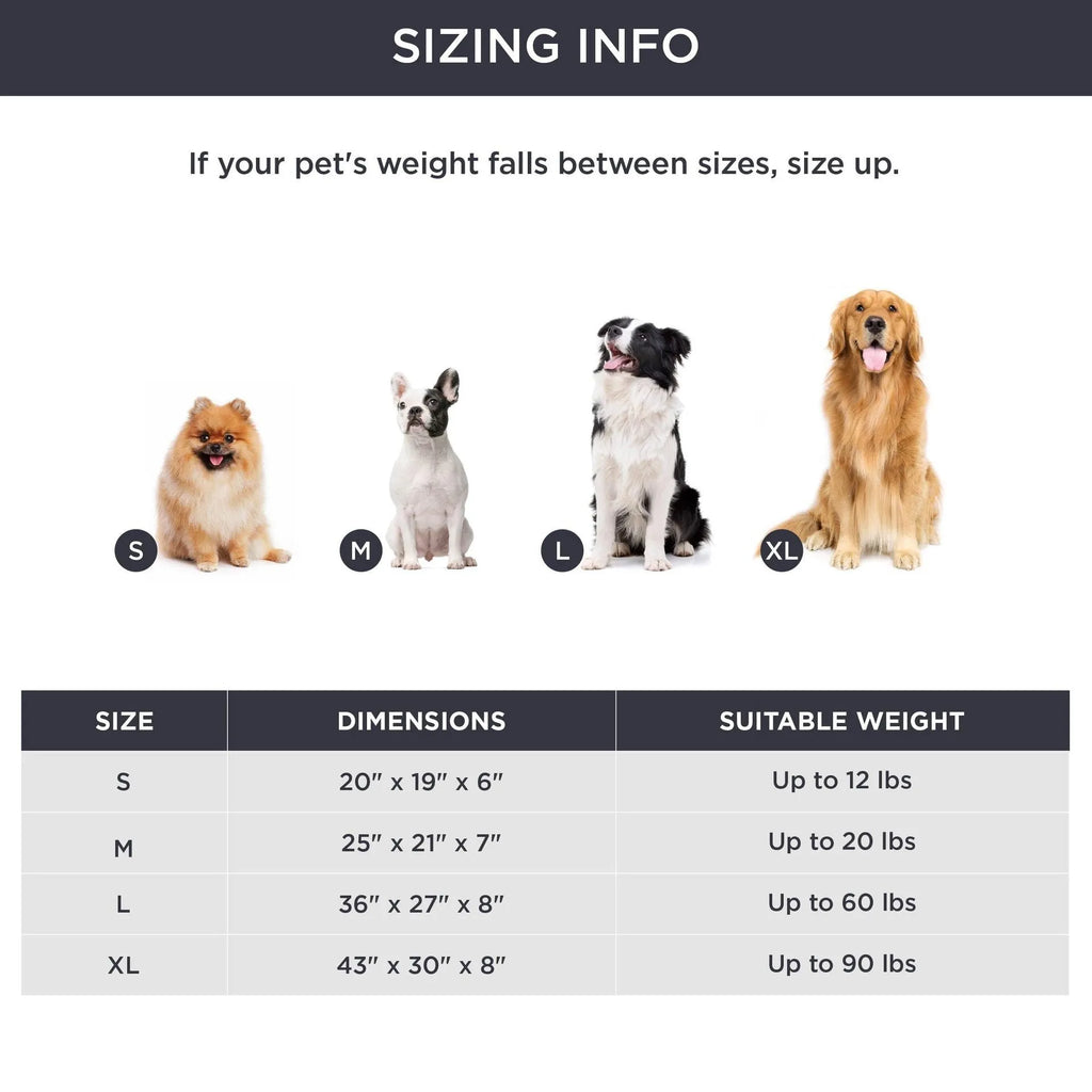 Grey pet bed with raised cushioned sides for a cat or dog.