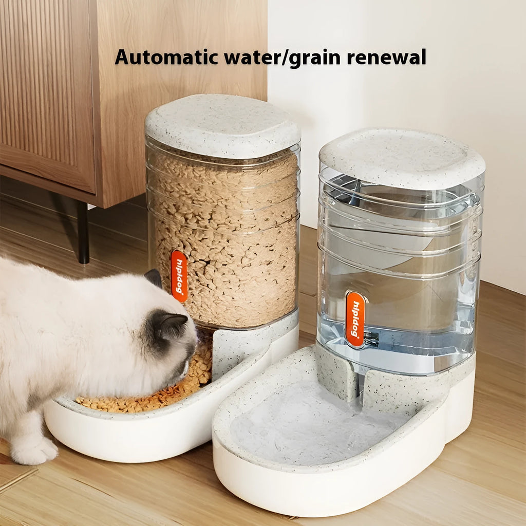Grey automatic pet water dispenser with 3.8L capacity for cats and dogs