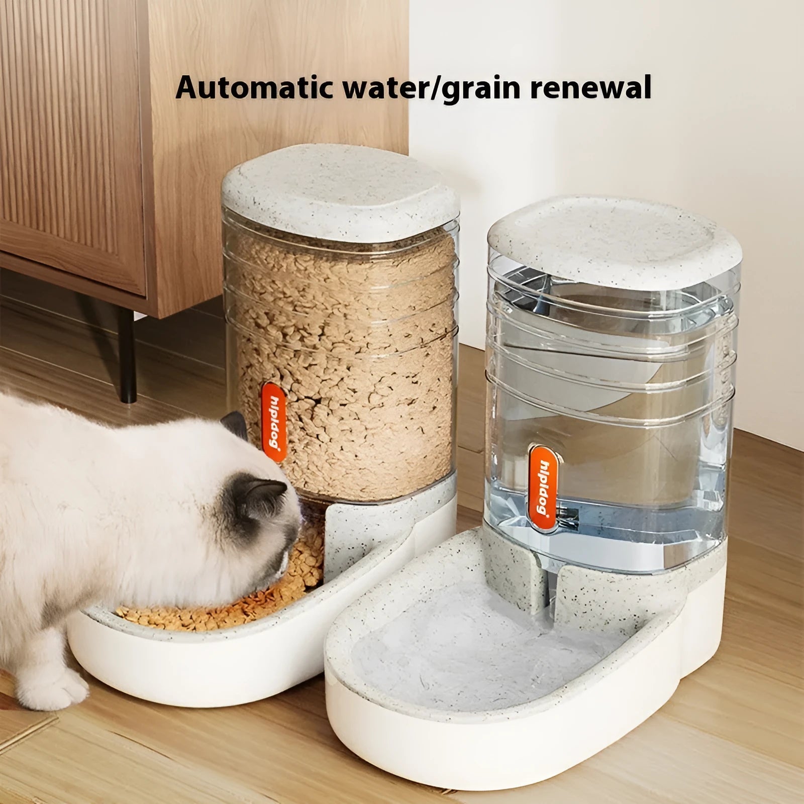 Grey automatic pet water dispenser with 3.8L capacity for cats and dogs